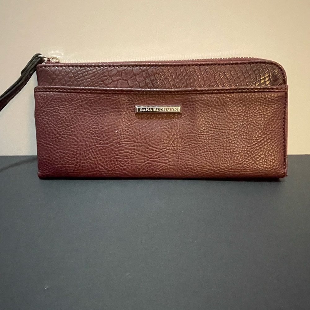 Dana Buchman Burgundy Textured Wristlet Wallet
